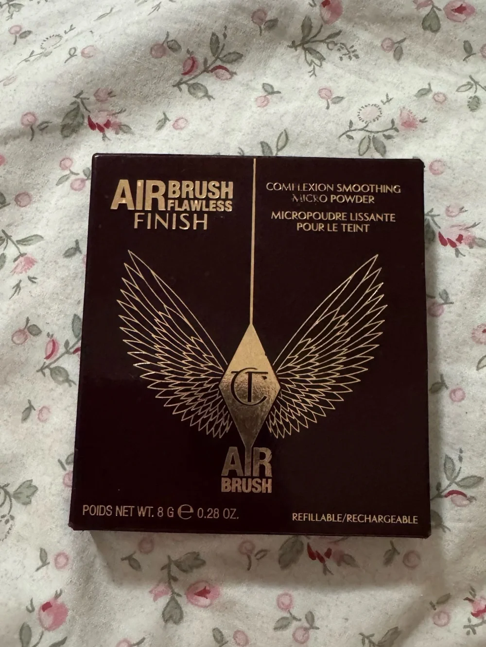Charlotte Tilbury Airbrush Flawless Finish Powder — Brown with Gold Accents